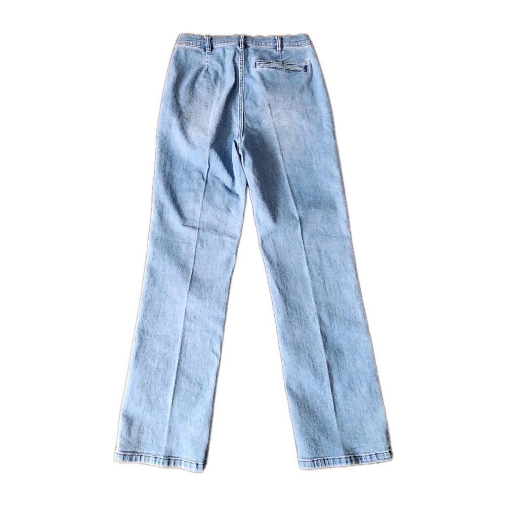 J Mclaughlin Mid Rise Straight Ankle Front Slit Denim Jeans Blue Women's Size 4 - Picture 2 of 7